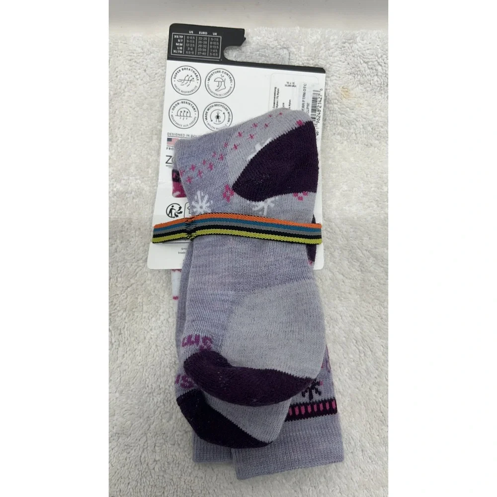 Smartwool Kids Size M Gray Wintersport Full Cushion Bear Pattern Calf Socks